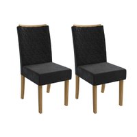 Kit 2 Cadeiras Sala Jantar 2CAD129 2 Un Canela/Suede Preto - Kappesberg