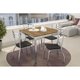 Conjunto: Mesa de Cozinha Reno c/ Tampo de Madeira 90cm e 4 Cadeiras Portugal Cromada/Preto - Kappesberg
