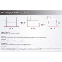 Poltrona do Papai Reclinável MH 1237 Two Way Com Pés Courano Bege