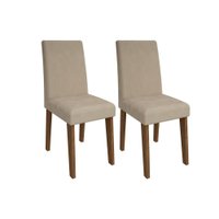 Kit Com 2 Cadeiras Sala Jantar Milena 2 Un Savana/Suede Bege - Cimol