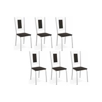 Kit 6 Cadeiras de Cozinha Florença C005 6 Un Cromada/Preto 110 - Kappesberg