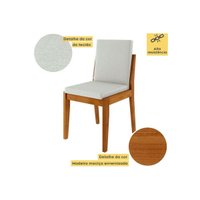 Conjunto: Mesa de Cozinha Donna c/ Tampo Madeirado c/ Vidro 120cm e Cadeiras Lady 4 Un Natural - Nesher