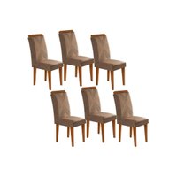 Kit 2 Cadeiras Sala Jantar Amsterdã 6 Un Imbuia/Suede Capuccino - Rufato