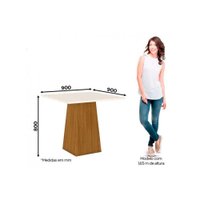 Conjunto: Mesa de Cozinha Dora Tampo Madeirado 90cm e 4 Cadeiras Milla Nature/Suede Light Marrom Amendoa - Henn