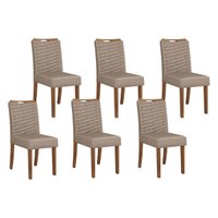 Kit 6 Cadeiras Sala Jantar Julia 6 un Freijó/Suede Kraft - DJ Móveis