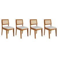 Kit 4 Cadeiras Sala Jantar Rainha 4 Uni Natural - Nesher