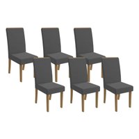 Kit 6 Cadeiras de Cozinha 2CAD142FR 6 Un Freijó/Suede Deluxe Grafite - Kappesberg