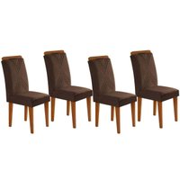 Kit 2 Cadeiras Sala Jantar Amsterdã 4 Un Capuccino/Suede Marrom - Rufato