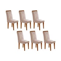 Kit 2 Cadeiras Sala Jantar Amsterdã 6 Un Capuccino/Suede Creme - Rufato