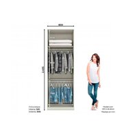 Quarto Casal Modulado Seletto 6 Peças (1 Ponte + 1 Closet + 2 G Roupas + 2 Complementos) QMH06 Areia - Henn