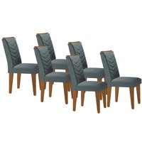 Kit 6 Cadeiras Sala Jantar Londrina 6 Un Capuccino/Suede Grafite - Rufato