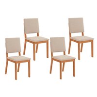 Kit 4 Cadeiras Sala Jantar Talia 4 Un Cedro/Suede Creme - DJ Móveis