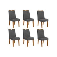 Kit 6 Cadeiras Sala Jantar Stela 6 Un Ipe/Suede Lunar - DJ Móveis