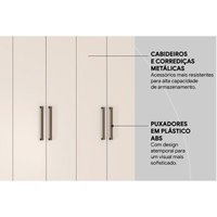 Guarda Roupa Casal 6 Portas e 2 Gavetas Verso Amendola/Off White - Demóbile