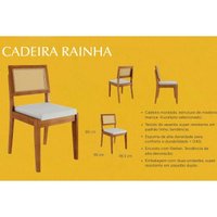 Conjunto: Mesa de Cozinha Donna c/ Tampo Madeirado c/ Vidro 120cm e 4 Cadeiras Rainha Natural - Nesher
