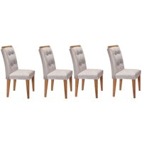 Kit 4 Cadeiras de Cozinha Imperatriz 4 Un Imbuia/Suede Creme - Rufato