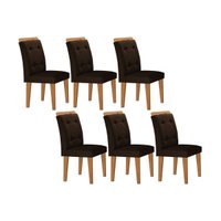 Kit 2 Cadeiras Sala Jantar Imperatriz 6 Un Capuccino/Suede Marrom - Rufato