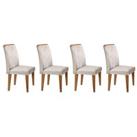 Kit 4 Cadeiras de Cozinha Lunara 4 Un Imbuia/Suede Creme - Rufato