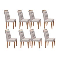 Kit 8 Cadeiras Sala Jantar Imperatriz 8 Un Imbuia/Suede Creme - Rufato