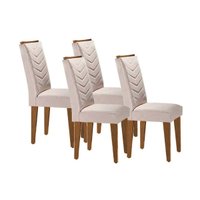 Kit 4 Cadeiras Sala Jantar Londrina 4 Un Capuccino/Suede Creme - Rufato