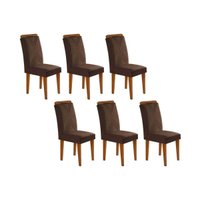 Kit 2 Cadeiras Sala Jantar Amsterdã 6 Un Capuccino/Suede Marrom - Rufato