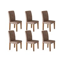 Kit 6 Cadeiras de Cozinha Jade 6 Un Imbuia/Suede Capuccino - Rufato