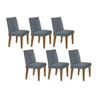 Kit 6 Cadeiras Sala Jantar Jade 6 Un Capuccino/Suede Grafite - Rufato