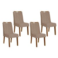Kit 4 Cadeiras Sala Jantar Stela 4 Un Ipe/Suede Kraft - DJ Móveis