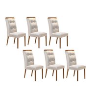 Kit 4 Cadeiras Sala Jantar Imperatriz 6 Un Capuccino/Suede Creme - Rufato