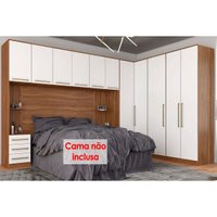 Quarto Modulado Casal Irlanda 7 Peças (3 Armários + 1 Ponte Aérea + 3 Complementos) QCM161 Amendola/Branco - Demóbile