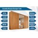 Guarda Roupas 3 Portas de Correr de (2 Ripadas e 1 c/ Espelho) e 6 Gavetas York Peroba - Europa