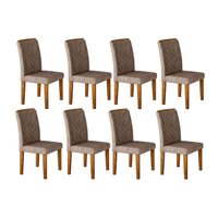 Kit 8 Cadeiras Sala Jantar Jade 8 Un Imbuia/Suede Capuccino - Rufato