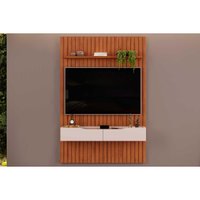 Estante p/ Sala até 55 Pol Pratic Ripado c/ 2 Gavetas 143x240cm Freijó/Off White - DJ Móveis