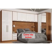 Quarto Modulado Casal Irlanda 7 Peças (3 Armários + 1 Ponte Aérea + 3 Complementos) QCM158 Amendola/Branco - Demóbile