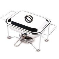 Rechaud Retangular 1,5L com Tampa 32x19cm Pequeno Aço Inox com Queimador Zanella