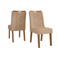 Kit 2 Cadeiras Sala Jantar Stela 2 Un Ipe/Suede Kraft Bege - DJ Móveis