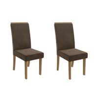 Kit 2 Cadeiras de Cozinha 2CAD142CN 2 Un Canela/Suede Marrom - Kappesberg