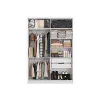 Guarda Roupa Closet Solteiro Aberto ARM158BMDP c/ 2 Gavetas s/ Portas Branco - Kappesberg