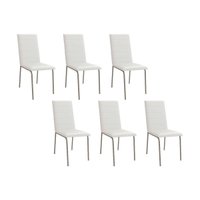 Kit 6 Cadeiras Sala Jantar Amsterdã C091 6 Un Niquel/Branco 106 - Kappesberg