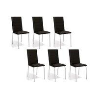 Kit 6 Cadeiras Sala Jantar Amsterdã C091 6 Un Cromada/Preto 110 - Kappesberg