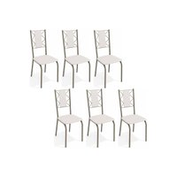 Kit 6 Cadeiras Sala Jantar Lisboa C076 6 Un Niquel/Branco 106 - Kappesberg