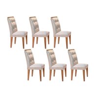 Kit 6 Cadeiras Sala Jantar Imperatriz 6 Un Capuccino/Suede Creme - Rufato