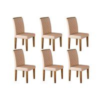 Kit 6 Cadeiras Sala Jantar Jade 6 Un Imbuia-Capuccino/Suede Creme - Rufato