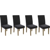 Kit 2 Cadeiras de Cozinha 2CAD131FR 4 Un Freijo/Suede Preto A038 - Kappesberg