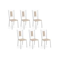 Kit 6 Cadeiras Sala Jantar Florença C005 6 Un Cromada/Nude 16 - Kappesberg