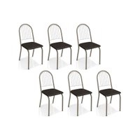 Kit 6 Cadeiras Sala Jantar Noruega C077 6 Un Niquel/Preto - Kappesberg