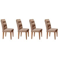 Kit 4 Cadeiras Sala Jantar Imperatriz 4 Un Casal - Suede Capuccino - Rufato