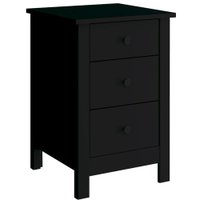 Mesa De Cabeceira 3 Gavetas 40 cm DM113 Preto Dtall