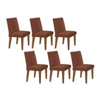 Kit 6 Cadeiras de Cozinha Jade 6 Un Capuccino/Suede Marrom - Rufato