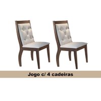 Kit 4 Cadeiras Sala Jantar Ágata CF 4 Un Café/Suede Chocolate - Rufato